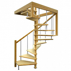 Лестница универсальная ЛЕС-10 деревянная винтовая, проем 1600х1600мм, L-2700мм