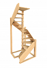 Лестница универсальная ЛЕС-1,2-ВУ деревянная винтовая, проем 1200х1200мм, L-2940мм