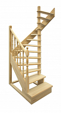 Лестница универсальная ЛЕС-03 деревянная, проем 910х1640мм, L-2750мм